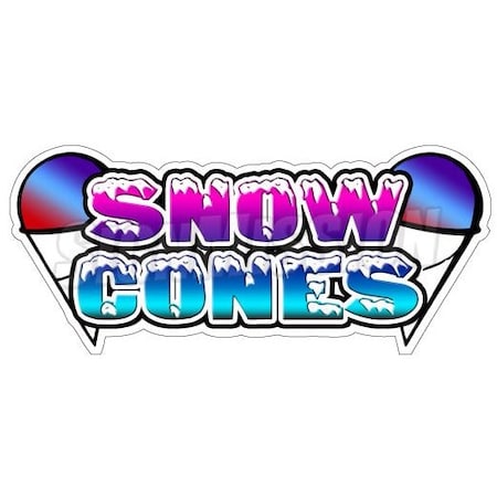Signmission SNOW CONES I Concession Decal sno kone cone sign cart trailer stand sticker, D-DC-24-Snow Cones1 D-DC-24-Snow Cones1